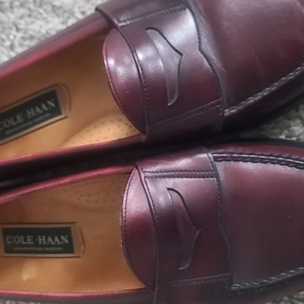 GUC Cole Haan Deep Burgundy Leather Penny Loafers Men 11.5D - Picture 9 of 9